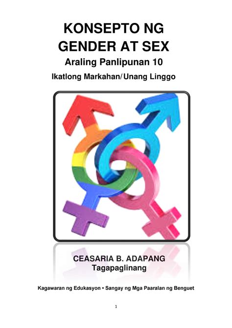 Ap10 Q3 W1 Konsepto Ng Gender At Sex Adapang Benguet V3 Konsepto Ng