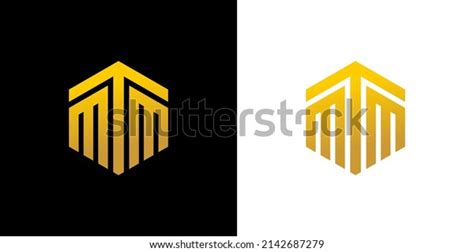 Mtm Letter Logo Design Polygon Monogram Stock Vector Royalty Free