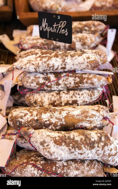 French Sausage Outdoor Stall France Europe Stock Photo Alamy