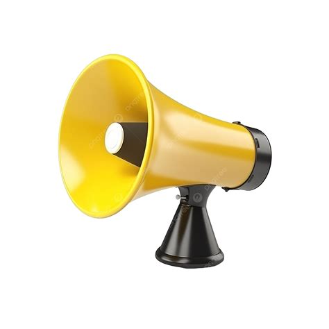 Yellow Megaphone 3d Render On Isolate Background Megaphone Speaker