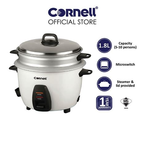 Cornell 1 8L Conventional Rice Cooker 5 10 Persons CRC CS182ST