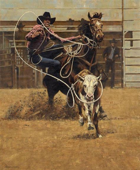 Rodeo roping young steer art print by don langeneckert – Artofit