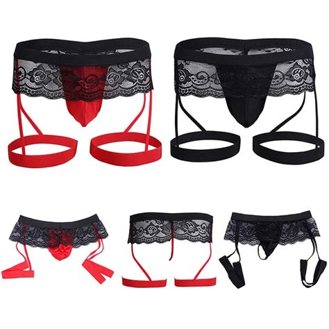 Sexy Herren Sissy Spitze Bikini Schwul Sissy H Schen Unterw Sche Strumpfband Eur