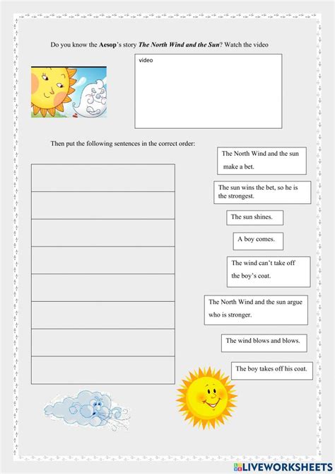 The North Wind And The Sun Esl Worksheet By Darryl Cameron