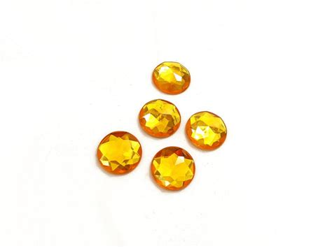 20mm Bright Yellow Round Rhinestones Yellow Acrylic Flat Back