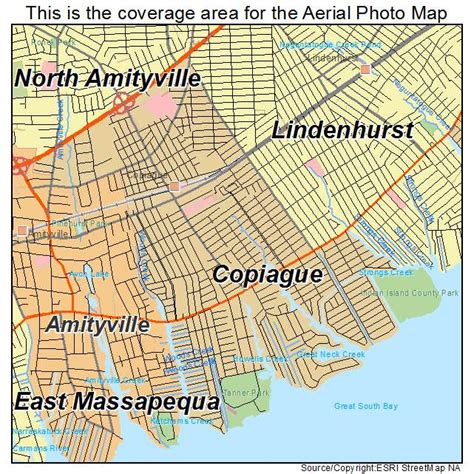 Aerial Photography Map of Copiague, NY New York