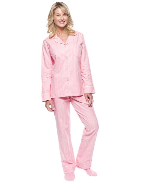 Womens Premium 100 Cotton Flannel Pajama Sleepwear Set Cotton