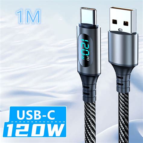 สาย Usb Type C 120w สำหรับ Huawei Honor Xiaomi Samsung Iphone ชาร์จเร็ว