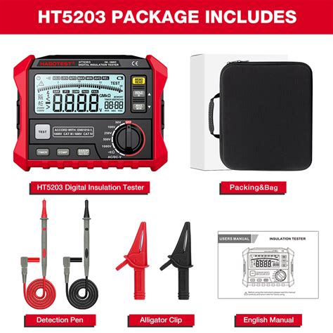 Habotest Ht Ht Digital Insulation Resistance Meter Ohm Ac Dc