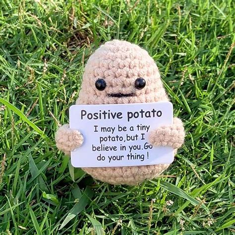 Grehge ositive Potato Crochet | Funny crochet gifts, Small crochet gifts, Easy crochet animals