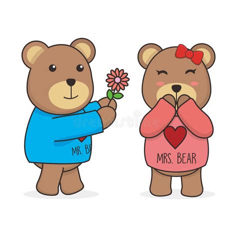 Illustration Mignonne De Teddy Bear Couple Dancing Vector Illustration