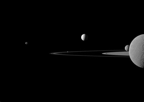 Five Saturn Moons Stun In Cassini Spacecraft Archival Image - Universe ...