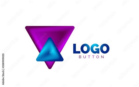 Triangle icon geometric logo template. Minimal geometrical design, 3d ...