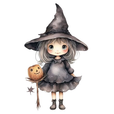 Cute Witch Broom Halloween Watercolor Clipart Halloween Clipart Cute Clipart Witch Clipart