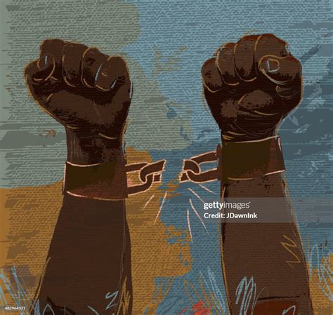 Freedom Breaking Chains African American Hands And Arms High-Res Vector ...