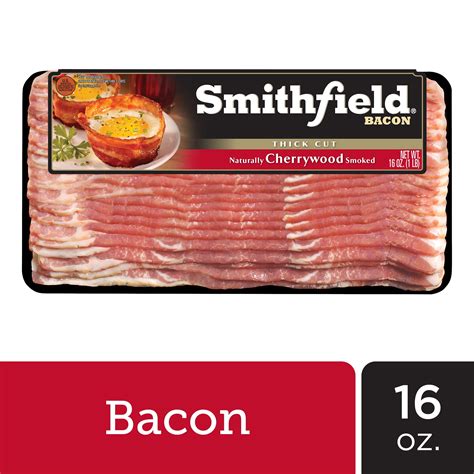 Smithfield Naturally Cherrywood Smoked Thick Cut Bacon 16 Oz