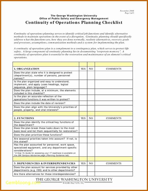 Police Operations Plan Template