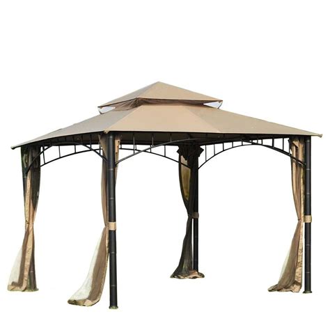 Sunjoy Marla 10 Ft X 10 Ft Steel Gazebo L Gz136pst 9 The Home Depot