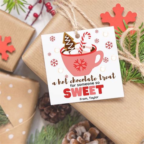 Hot Chocolate Treat For Someone Sweet Tag Hot Chocolate Favors Tag