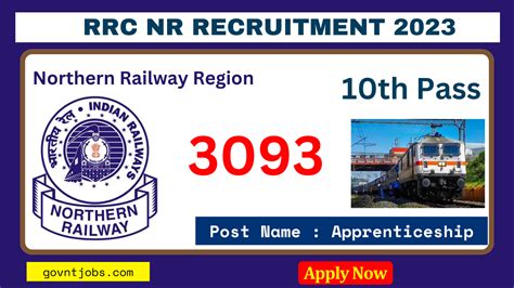 RRC Northern Railway Recruitment 2023 Apply Online For 3093