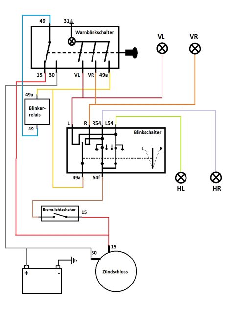 Zweikreis Blinkerschalter Schaltplan Der blinkerschalter ist