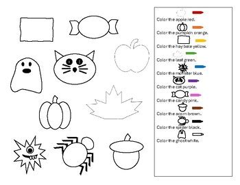 Halloween Crayon Colors Following Directions Page By Lindsy Koldon