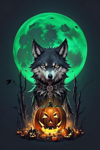 Premium AI Image | A scary wolf Halloween character scary wolf ...