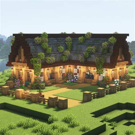 Minecraft 🌿 How To Build A Cottagecore Fantasy Animal Barn 🐮🐑 In 2022