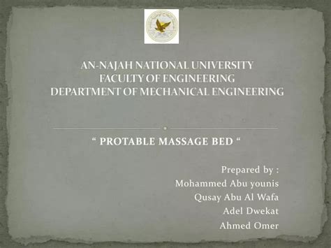 Ppt An Najah National University Faculty Of Engineering Department Of