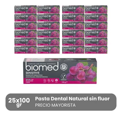 Pack 25 Pastas Dentales Naturales Biomed Sensitive 100g