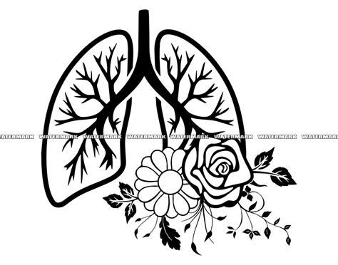 Floral Lungs Svg Floral Lungs Cut File Floral Lungs Dxf Etsy