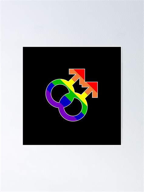 Póster Orgullo masculino gay símbolo del arco iris de WhiteStagBrand Redbubble