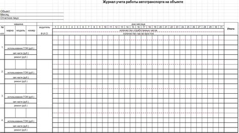 Журнал учета работы автотранспорта Журналы Каталог файлов Строительство ...