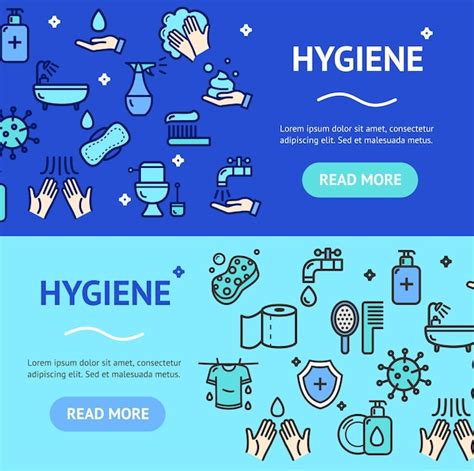 Premium Vector Hygiene Banner Horizontal Set Vector