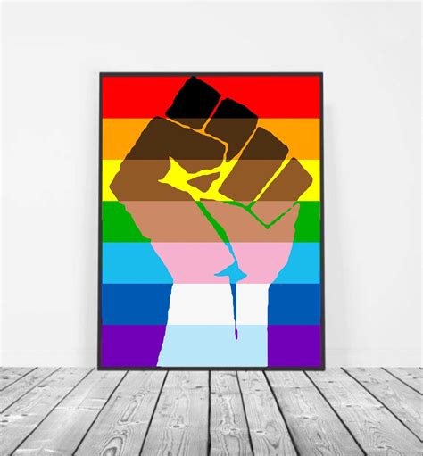 Queer Trans Gay Pride Poster Rainbow Flag Diversity Resist Etsy