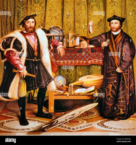 1500s 1533 The Ambassadors A Painting By Hans Holbein Jean De Dinteville And Bishop Georges De