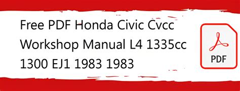 Free Pdf Honda Civic Cvcc Workshop Manual L Cc Ej