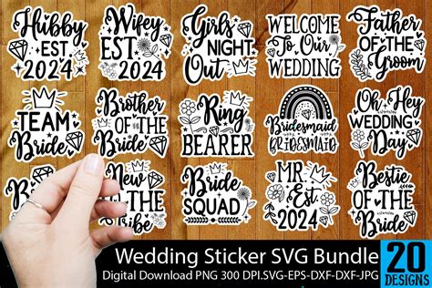 Wedding Svg Sticker Bundle Wedding Svg Graphic By Simacrafts · Creative Fabrica