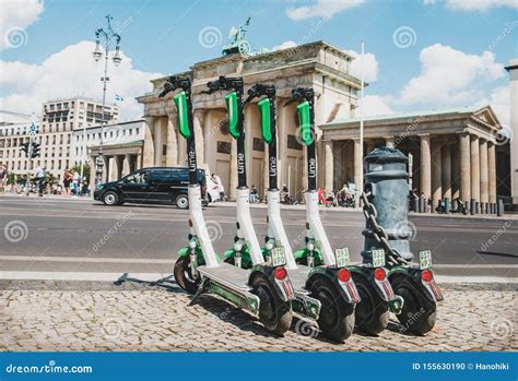 Electric E Scooter , Escooter or E-scooter of the Company LIME Parked ...