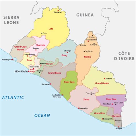 Detailed Political Map Of Liberia Liberia Detailed Political Map Images