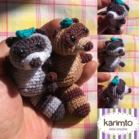 Chaveiro Mini Guaxinim Amigurumi Elo Produtos Especiais