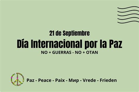 21 De Septiembre Llamamiento En El Día Internacional Por La Paz