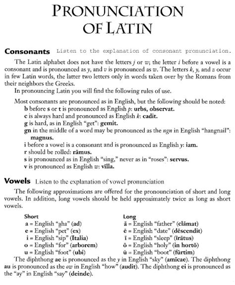 Latin I Pronunciation Of Latin Ecce Romani