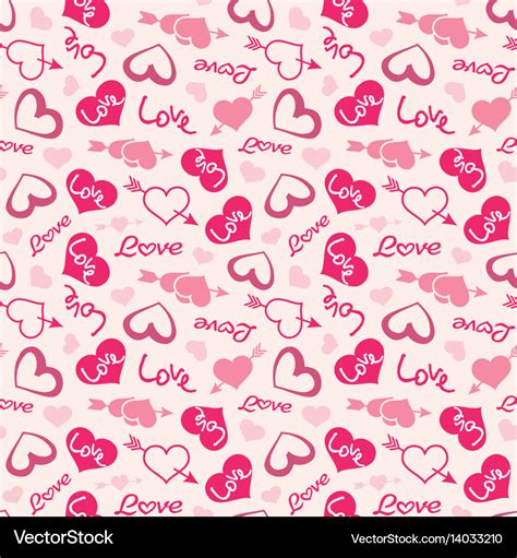 Love Theme Hearts Valentines Day Seamless Pattern Vector Image