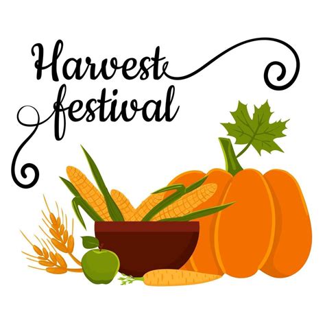 Harvest festival with text and vegetables. 3339423 Vector Art at Vecteezy