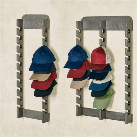 Wood Cap Display Wall Rack Holds Up To Hats Wall Hat Racks Wall