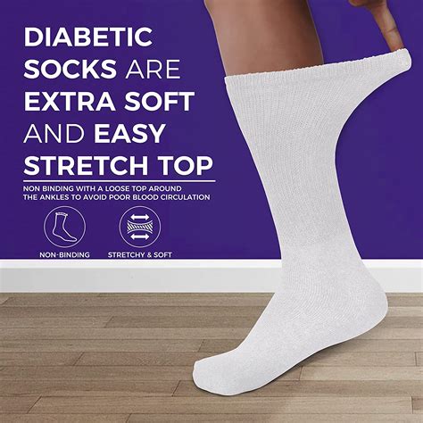 3 12 Pairs Men Women Circulatory Health Diabetic Crew Socks 9 11 10 13 Vinco Socks®