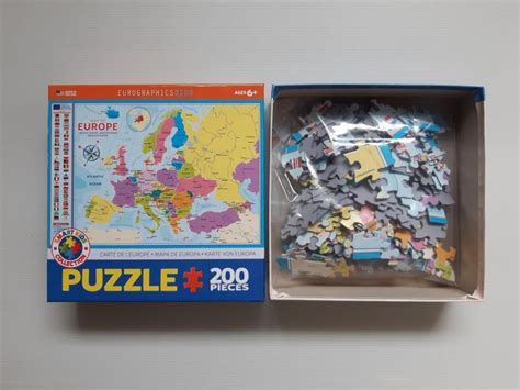 Pre Owned EuroGraphics Map Of Europe 200 Piece Jigsaw Puzzle Hobbies