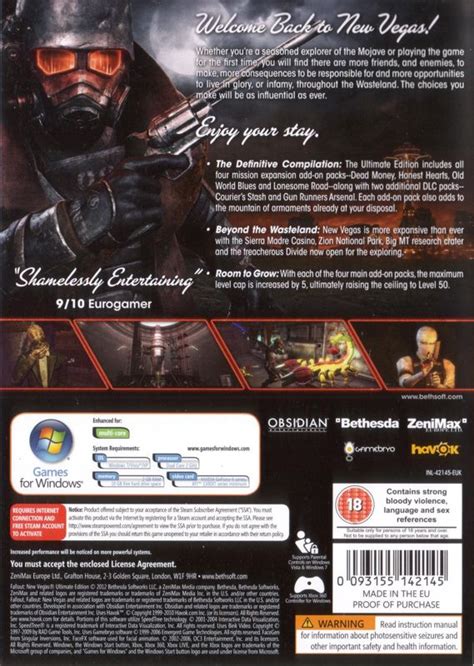 Fallout New Vegas Ultimate Edition Cover Or Packaging Material