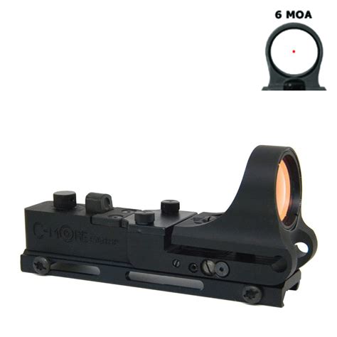 C-MORE RAILWAY Red Dot Sight, Black Polymer Body, 6 MOA, click ...